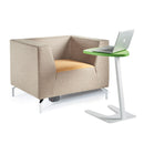 Dams Buddy Laptop Table with Shield Top in Kendal Oak wood finish, compact and portable for comfortable working or studying.