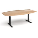 Dams Elev8 Touch Radial Boardroom Table, 2400mm, Beech finish, sleek conference table with rounded edges and modern design.
