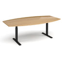 Dams Elev8 Touch Radial Boardroom Table 2400mm in oak finish, showcasing sleek design and polished surface in a professional setting