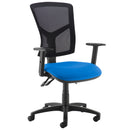 Blue Dams Senza Mesh Back Operator Chair with ergonomic mesh seat and adjustable armrests.