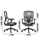 Dams Shelby mesh back operator chair with fabric seat, ergonomic office chair with adjustable height and lumbar support.