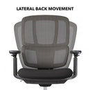 Dams Shelby mesh back operator chair with fabric seat, ergonomic office chair with adjustable armrests and swivel base.