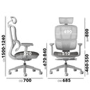 Dams Shelby mesh back operator chair with fabric seat and headrest, ergonomic office furniture for comfortable seating.