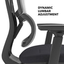 Dams Shelby mesh back operator chair with fabric seat and headrest, ergonomic office chair with adjustable features.