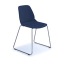 Dams Strut multi-purpose chair with chrome sled frame, beige fabric seat and backrest, modern ergonomic design