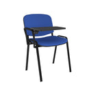 Dams Taurus meeting room chair with black frame and attached writing tablet, modern office seating with ergonomic design.