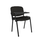 Dams Taurus meeting room chair with black frame and integrated writing tablet, modern office seating with armrests.