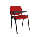 Dams Taurus meeting room chair with black frame and integrated writing tablet, ergonomic design for conference or office use.