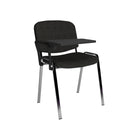 Dams Taurus meeting room chair with chrome frame and built-in writing tablet, ergonomic office seating for conference rooms