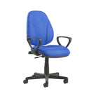 Dams Bilbao fabric operator's chair with lumbar support, black upholstery and adjustable armrests for ergonomic office seating.