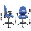 Dams Bilbao fabric operator's chair with lumbar support, featuring a black frame and ergonomic design for office comfort.