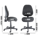 Dams Bilbao fabric operator's chair with lumbar support, featuring adjustable height and ergonomic design for office comfort.