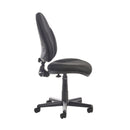 Dams Bilbao fabric operators chair with lumbar support, showing side view with black frame and ergonomic design.