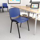 Dams Taurus plastic stackable meeting room chair with black frame and fixed arms, featuring a modern design and comfortable seating.
