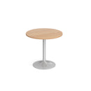 Dams Genoa circular dining table with 800mm beech top and trumpet base for modern kitchen or dining room decor.