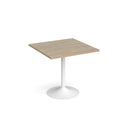 Genoa Square Dining Table With Trumpet Base 800mm - Barcelona Walnut - NWOF