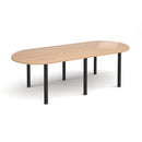 Radial End Meeting Table with Beech finish and radial legs by Dams, showcasing a modern conference table design.