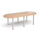 Beech Radial End Meeting Table with radial legs by Dams, showcasing a sleek, modern design with sturdy wooden construction.
