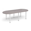 Dams Radial End Meeting Table with grey oak finish and radial legs, modern office or conference room furniture.