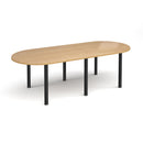 Radial End Meeting Table with oak finish and radial legs by Dams, showing the smooth wooden surface and modern design.