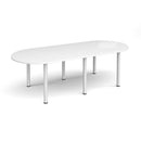 White Radial End Meeting Table with Radial Legs by Dams, showcasing a sleek, modern design perfect for conference rooms.