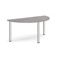Semi Circular Radial Leg Meeting Table in grey oak finish by Dams, showcasing a modern design with radial leg supports.