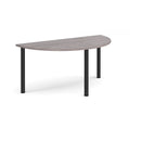 Semi circular radial leg meeting table in grey oak finish by Dams, showcasing smooth wood surface and modern design.