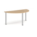 Semi circular radial leg meeting table in Kendal Oak wood by Dams, showing smooth surface and modern design for conference or meeting rooms.