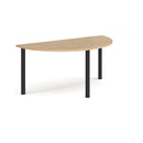 Semi-circular radial leg meeting table with Kendal Oak finish by Dams, showing smooth wooden surface and modern design.