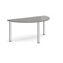 Dams semi-circular radial leg meeting table in Onyx Grey with sleek modern design and sturdy metal legs.