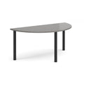 Semi circular radial leg meeting table by Dams in Onyx Grey with a sleek modern design and sturdy construction.
