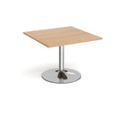 Dams Trumpet Base Square Extension Table in beech wood, showcasing its modern design and sturdy construction.
