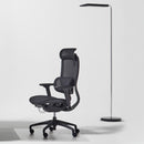 Anders LED Floor Lamp With Swiveling Head - Chrome & Black - NWOF