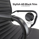 Dams Bari Executive Visitors Chair with black faux leather upholstery and black metal frame, modern office seating.