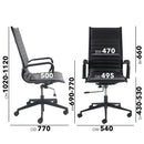 Dams Bari high back executive chair with black faux leather upholstery and black frame, designed for office comfort and support.