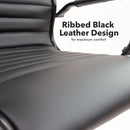 Dams Bari high back executive chair with black faux leather upholstery and black frame, featuring ergonomic design and padded armrests.