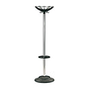 Black and chrome coat and umbrella stand with 10 coat hooks and 8 umbrella hooks, 1730mm tall, by Dams.