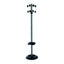 Black Dams coat and umbrella stand with 8 coat hooks and 8 umbrella hooks, 1730mm tall, modern metal design.