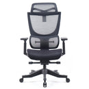 Dams Elise black mesh back operator chair with headrest and mesh seat, adjustable ergonomic office chair.