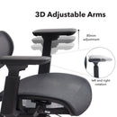 Dams Elise black mesh back operator chair with headrest and black mesh seat, ergonomic office seating for comfort and support