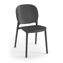 Pair of Dams Everly multi-purpose chairs with no arms in anthracite grey, featuring sleek modern design and sturdy construction.
