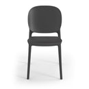 Pair of Dams Everly multi-purpose armless chairs in anthracite grey with modern design, shown from the front.