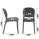 Two Dams Everly multi-purpose armless chairs in dove grey with sleek, modern design and smooth fabric upholstery.