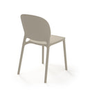 Dams Everly multi-purpose armless chair in Dove Grey, front view showing sleek design and fabric upholstery, set of two.