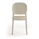 Dams Everly multi-purpose armless chairs in dove grey, set of 2, with modern design and cushioned seats, front view image.