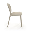 Dams Everly multi-purpose armless chairs in dove grey, side view, shown as a pack of two, suitable for dining or workspace settings.