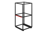 Dams Flux Modular Storage Linking Bracket shown in black, showcasing its sleek, adjustable design for connecting storage units.