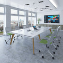 Fuze Rectangular Boardroom Table With 2 Cut-Outs - Onyx Grey - NWOF