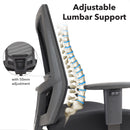 Dams Isla bariatric operator chair with black fabric seat and mesh back for ergonomic office seating.