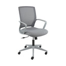Dams Jonas grey mesh back operator chair with grey fabric seat and matching grey base, ergonomic office seating.